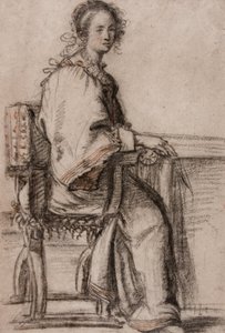 テーブルに座っている女性 作： Jacopo Confortini
